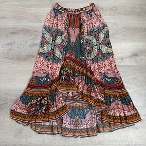 Bhanuni by Jyoti Allaire High-Low Maxi Skirt | Anthropologie | size 4